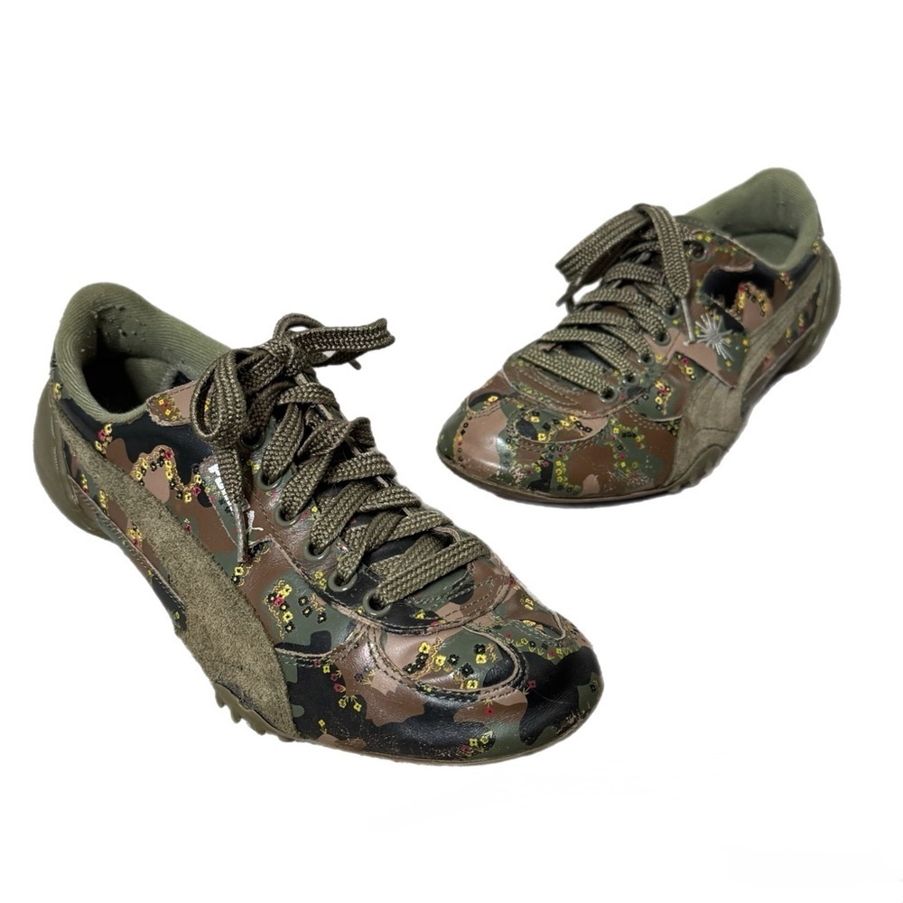 Puma X Mihara Yasuhiro Green and Brown Camouflage Sneakers